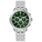 A stainless steel timezone watch with a silver dial, featuring a date display. Discover timezone watches: elegant branded wrist watches for men in pakistan.