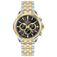 A stainless steel chronograph watch with a gold-tone band. Discover timezone watches: elegant branded wrist watches for men in pakistan.