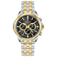 A stainless steel chronograph watch with a gold-tone band. Discover timezone watches: elegant branded wrist watches for men in pakistan.