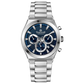 Branded wrist watch for men in pakistan. A silver-colored stainless steel watch with a chronograph dial and a bracelet strap.