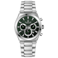 Branded wrist watch for men in pakistan. A silver-colored stainless steel watch with a chronograph dial and a bracelet strap.