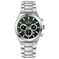 Branded wrist watch for men in pakistan. A silver-colored stainless steel watch with a chronograph dial and a bracelet strap.