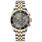 A TIMEZONE branded watch with a stainless steel band and a silver dial featuring black accents and gold accents. The watch has a chronograph function and a date display. A branded Timezone Watches stainless steel watch with a silver dial, rose gold hands and a date display. Discover timezone watches: elegant branded wrist watch for men in pakistan.