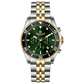A TIMEZONE branded watch with a stainless steel band and a green dial featuring black accents and gold accents. The watch has a chronograph function and a date display. A branded Timezone Watches stainless steel watch with a silver dial, rose gold hands and a date display. Discover timezone watches: elegant branded wrist watch for men in pakistan.