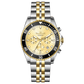 A TIMEZONE branded watch with a stainless steel band and a silver dial featuring black accents and gold accents. The watch has a chronograph function and a date display. A branded Timezone Watches stainless steel watch with a silver dial, rose gold hands and a date display. Discover timezone watches: elegant branded wrist watch for men in pakistan.