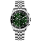 A silver stainless steel chronograph watch with a silver band and a silver case. The watch has a analog-digital display and multiple sub-dials. A branded Timezone Watches stainless steel watch with a silver dial, rose gold hands and a date display. Discover timezone watches: elegant branded wrist watch for men in pakistan.