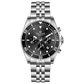 A silver stainless steel chronograph watch with a silver band and a black case. The watch has a analog-digital display and multiple sub-dials. A branded Timezone Watches stainless steel watch with a silver dial, rose gold hands and a date display. Discover timezone watches: elegant branded wrist watch for men in pakistan.