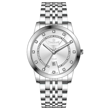Branded wrist watch for men in pakistan. A silver-colored Evertime watch with a stainless steel band and a crystal mineral glass dial cover.