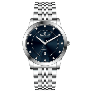 Branded wrist watch for men in pakistan. A silver-colored Evertime watch with a stainless steel band and a crystal mineral glass dial cover.