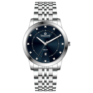 Branded wrist watch for men in pakistan. A silver-colored Evertime watch with a stainless steel band and a crystal mineral glass dial cover.