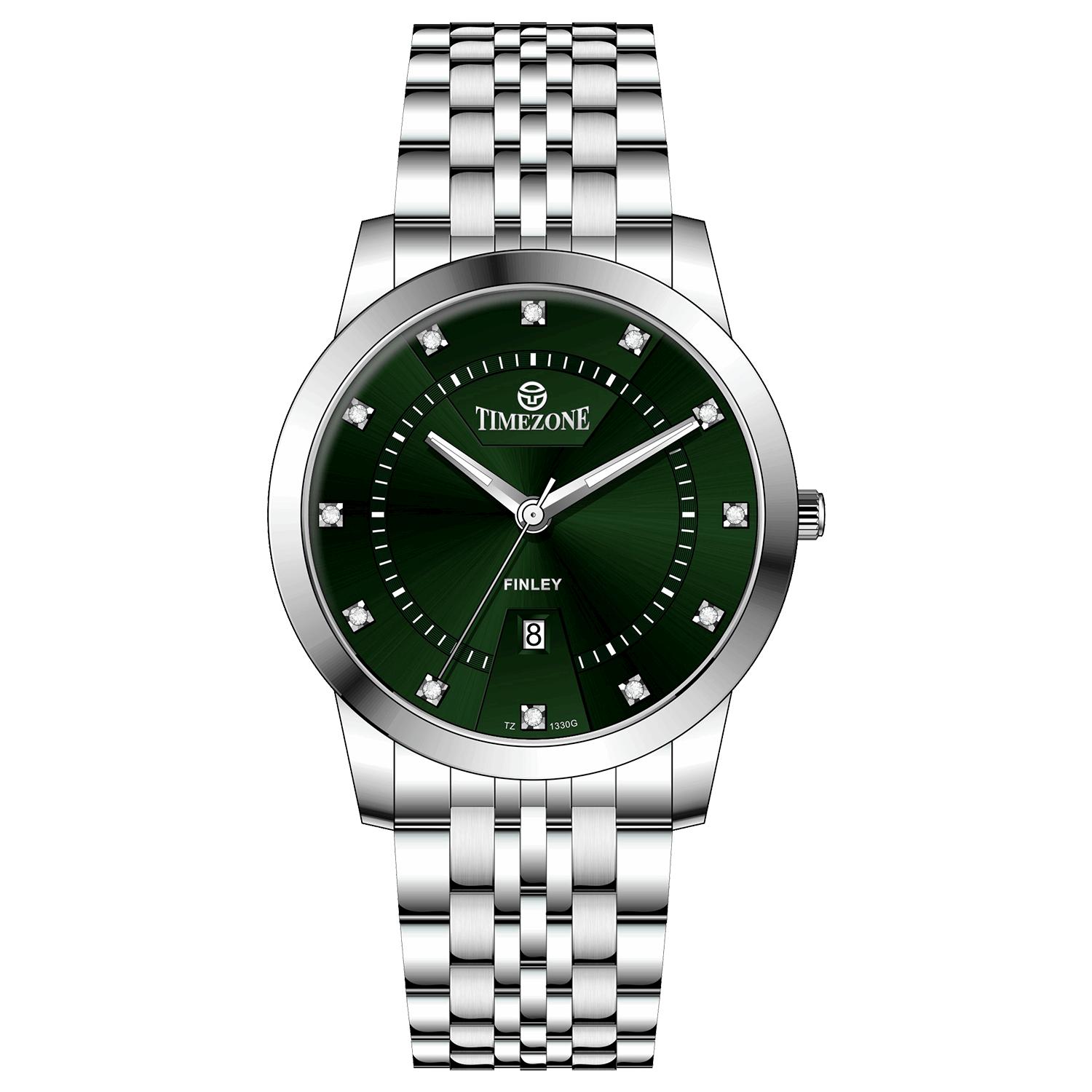 Branded wrist watch for men in pakistan. A silver-colored Evertime watch with a stainless steel band and a crystal mineral glass dial cover.