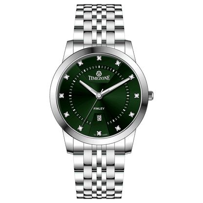Branded wrist watch for men in pakistan. A silver-colored Evertime watch with a stainless steel band and a crystal mineral glass dial cover.