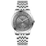 Branded wrist watch for men in pakistan. A silver-colored Evertime watch with a stainless steel band and a crystal mineral glass dial cover.