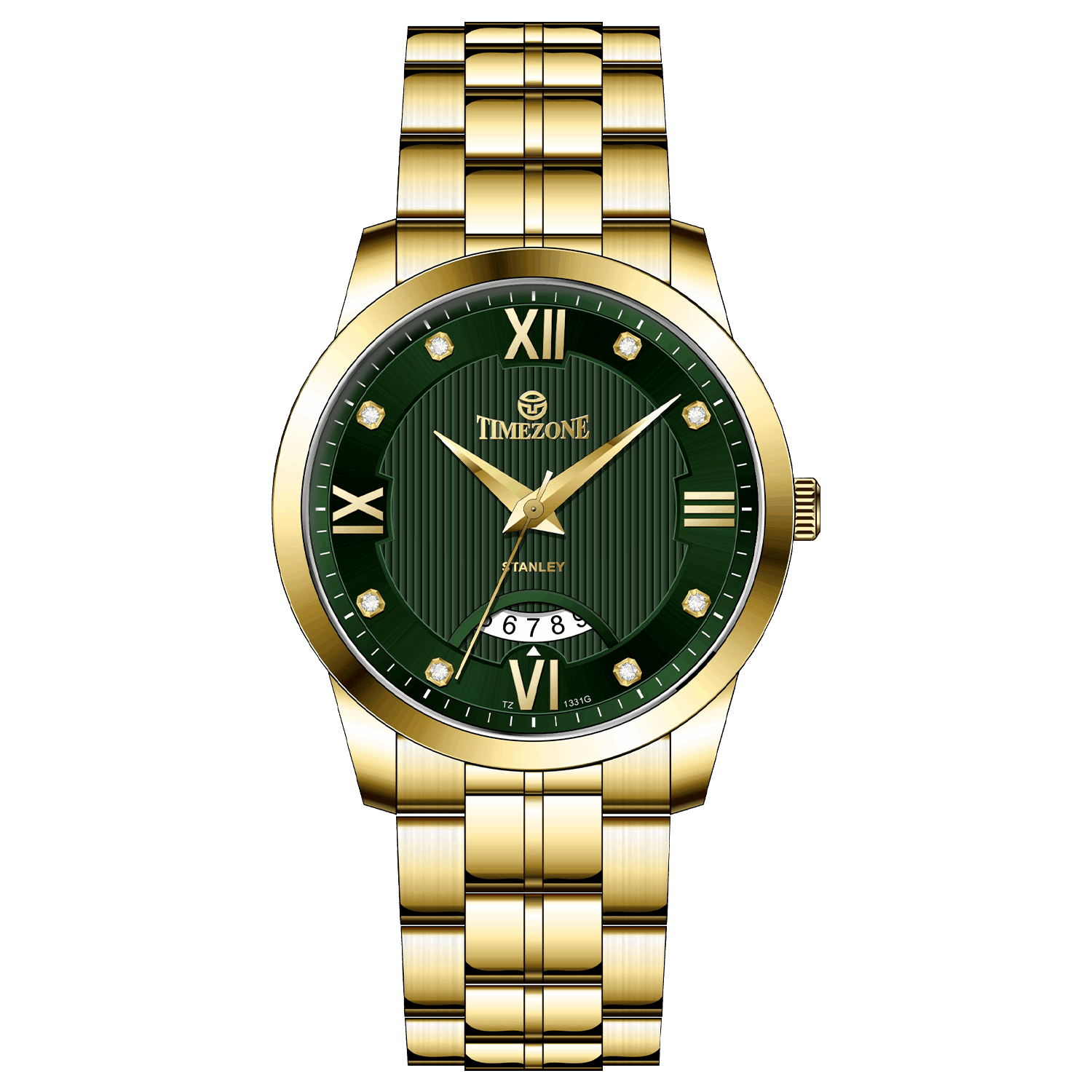 A stainless steel Timezone watch with a gold-tone band. Discover timezone watches: elegant branded wrist watches for men in pakistan.