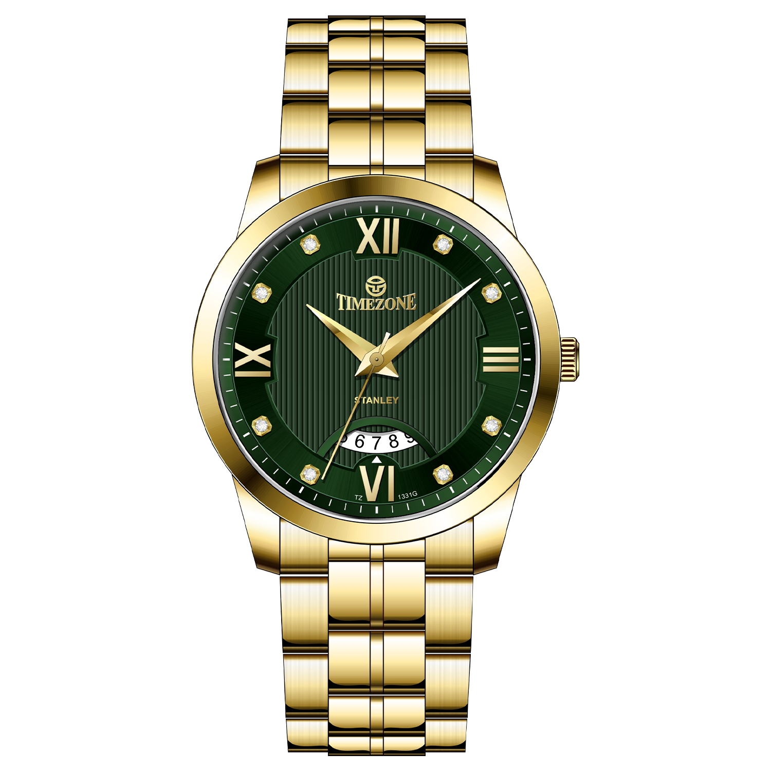 A stainless steel Timezone watch with a gold-tone band. Discover timezone watches: elegant branded wrist watches for men in pakistan.