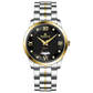 A stainless steel TimeZones watch with a silver dial, gold hands, and a stainless steel band. Discover timezone watches: elegant branded wrist watches for men in pakistan.