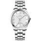 A silver stainless steel timezone watch with a round dial, stainless steel band, and a date display. Discover timezone watches: elegant branded wrist watches for men in pakistan.
