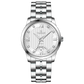 A silver stainless steel timezone watch with a round dial, stainless steel band, and a date display. Discover timezone watches: elegant branded wrist watches for men in pakistan.