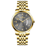 A Timezone brand watch with a stainless steel band and a gold-tone case. Discover timezone watches: elegant branded wrist watches for men in pakistan.