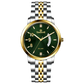 A Timezone watch with a stainless steel band and a silver dial featuring gold accents and markers. Discover timezone watches: elegant branded wrist watches for men in pakistan.
