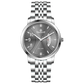 A silver TIMEZONE watch with a stainless steel band and pearl dial surrounded by a silver case and a silver chain. Discover timezone watches: elegant branded wrist watches for men in pakistan.