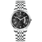A silver TIMEZONE watch with a stainless steel band and dial surrounded by a silver case and a silver bracelet. Discover timezone watches: elegant branded wrist watches for men in pakistan.