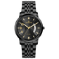A TIMEZONE watch with a stainless steel band and a black dial featuring white hour markers and a date. Discover timezone watches: elegant branded wrist watches for men in pakistan.