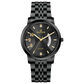 A TIMEZONE watch with a stainless steel band and a black dial featuring white hour markers and a date. Discover timezone watches: elegant branded wrist watches for men in pakistan.