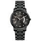 A TIMEZONE watch with a stainless steel band and a black dial featuring white hour markers and a date display. Discover timezone watches: elegant branded wrist watches for men in pakistan.