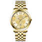 A silver-toned timezone watch with a gold stainless steel band and casing, featuring a analog display and a date function. Discover timezone watches: elegant branded wrist watches for men in pakistan