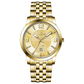 A silver-toned timezone watch with a gold stainless steel band and casing, featuring a analog display and a date function. Discover timezone watches: elegant branded wrist watches for men in pakistan