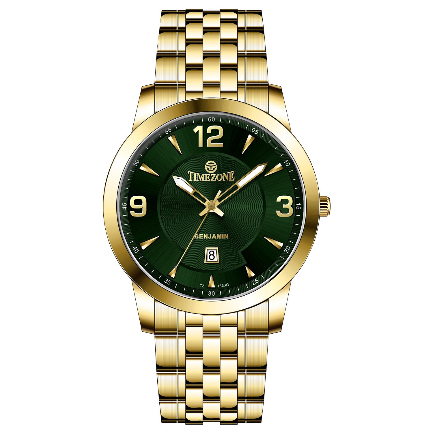 A silver-toned Timezone watch with a gold stainless steel band and casing, featuring a analog-digital display and a date function. Discover timezone watches: elegant branded wrist watches for men in pakistan