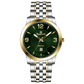 A silver stainless steel Timezone watch with a gold-tone band and dial, featuring a Japanese quartz movement and a date display. Timezone Watches – Premium Branded Wrist Watches for Men in Pakistan