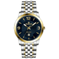 A silver stainless steel Timezone watch with a gold-tone band and dial, featuring a Japanese quartz movement and a date display. Timezone Watches – Premium Branded Wrist Watches for Men in Pakistan