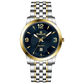 A silver stainless steel Timezone watch with a gold-tone band and dial, featuring a Japanese quartz movement and a date display. Timezone Watches – Premium Branded Wrist Watches for Men in Pakistan