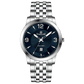 A silver stainless steel Infinity Stratos watch with a stainless steel band and a hardened crystal mineral glass dial.