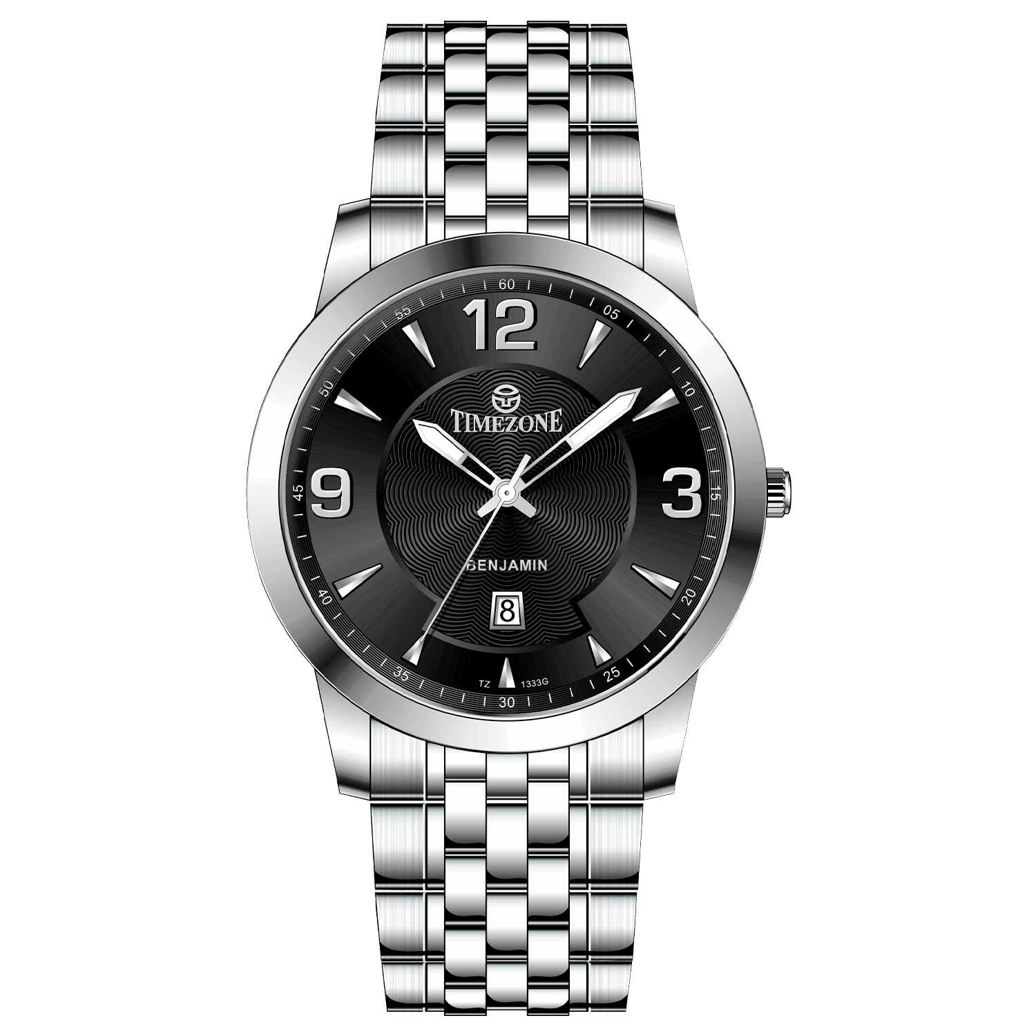 A silver stainless steel Infinity Stratos watch with a stainless steel band and a hardened crystal mineral glass dial. Discover timezone watches: elegant branded wrist watches for men in pakistan