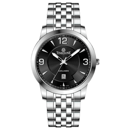 A silver stainless steel Infinity Stratos watch with a stainless steel band and a hardened crystal mineral glass dial. Discover timezone watches: elegant branded wrist watches for men in pakistan