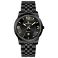 A black TIMEZONE watch with a stainless steel band and a analog display showing the time. Discover timezone watches: elegant branded wrist watches for men in pakistan