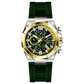 A silver and gold stainless steel watch with a black band and a analog display. Discover timezone watches: elegant branded wrist watches for men in pakistan