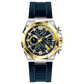 A silver and gold stainless steel watch with a black band and a analog display. Discover timezone watches: elegant branded wrist watches for men in pakistan