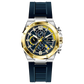 A silver and gold stainless steel watch with a black band and a analog display. Discover timezone watches: elegant branded wrist watches for men in pakistan