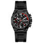 Discover timezone watches: elegant branded wrist watches for men in pakistan. A black silicone banded watch with a stainless steel case and a digital display.