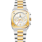 Two-tone silver and gold watch with a white face on a white background - branded wrist watch for men in pakistan