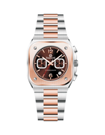Two-tone watch with rose gold and silver band on a white background - branded wrist watch for men in pakistan