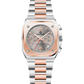 Two-tone watch with silver and rose gold band on a white background - branded wrist watch for men in pakistan