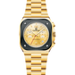 Gold wristwatch with a visible brand logo on a white background - branded wrist watch for men in pakistan