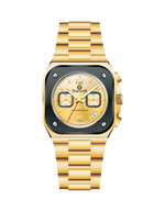 Gold wristwatch with a visible brand logo on a white background - branded wrist watch for men in pakistan