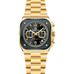 Gold wristwatch with black dial on a white background - branded wrist watch for men in pakistan
