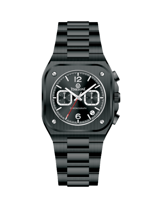 Black watch with digital display on a white background - branded wrist watch for men in pakistan


